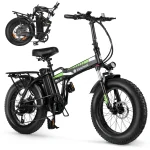Isinwheel D4 Electric Bike for Adult, 20" Fat Tire Electric Bicycle with 500W Motor, 15AH Removable Battery, Foldable E - Bike with Front Suspension, Shimano 7 Speed