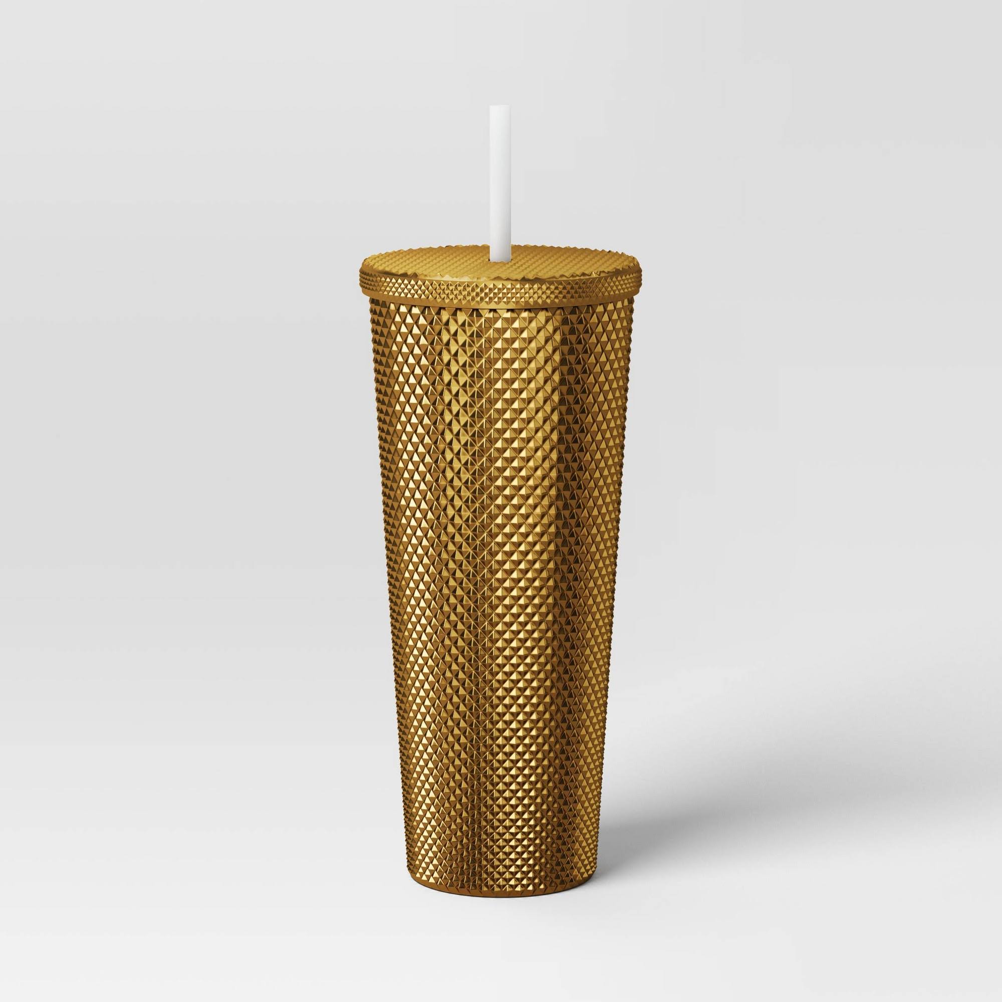 47e484f82a03b1d26f92914e9a6658da4ae811461b1bb1c179b086ec5b0c29c5.jpg 24oz Plastic Tumbler with Straw Iridescent Gold - Opalhouse - Image 1