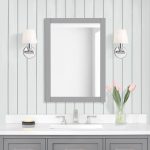 Allen + Roth Brinkhaven 20-in x 28-in American Gray Framed Bathroom Vanity Mirror | BRINKHAVEN-MR-AG