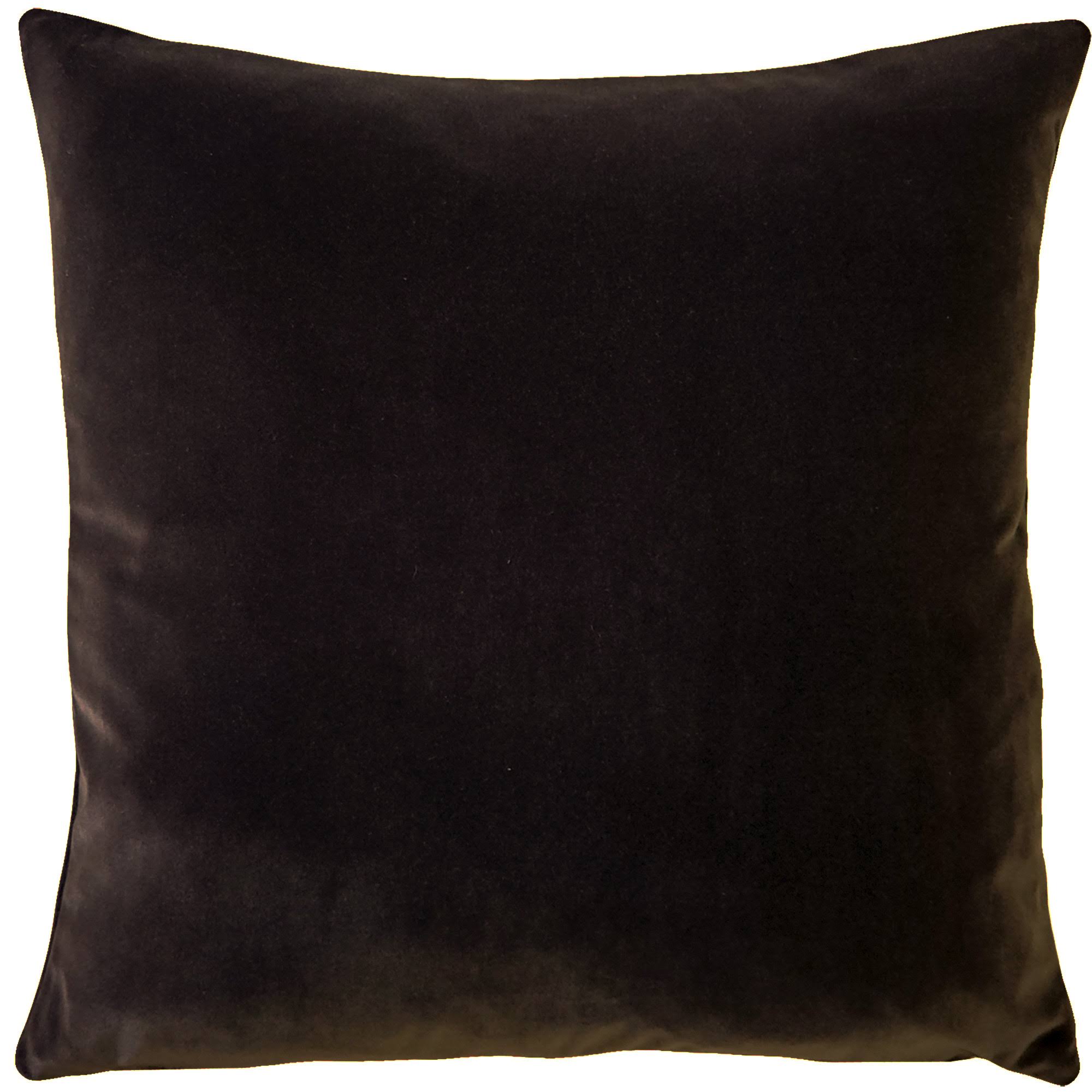 482a73b8fdf2ae7725336030686f4af53fd94c60b15d5cf268052b57a1f34e48.jpg Castello Espresso Brown Velvet Throw Pillow 20x20 - Image 1