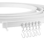 Lcyfmel Curved Ceiling Curtain Track Flexible Bendable Mount for Curtain Rail Bunk Bed Bay Window Room Divider (White / 5m)