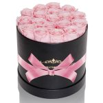 NATROSES Handmade Preserved Roses in A Box, Long Lasting Pink Roses, Preserved Flowers Gifts for Her Valentines Day Gifts, Christmas, Mot