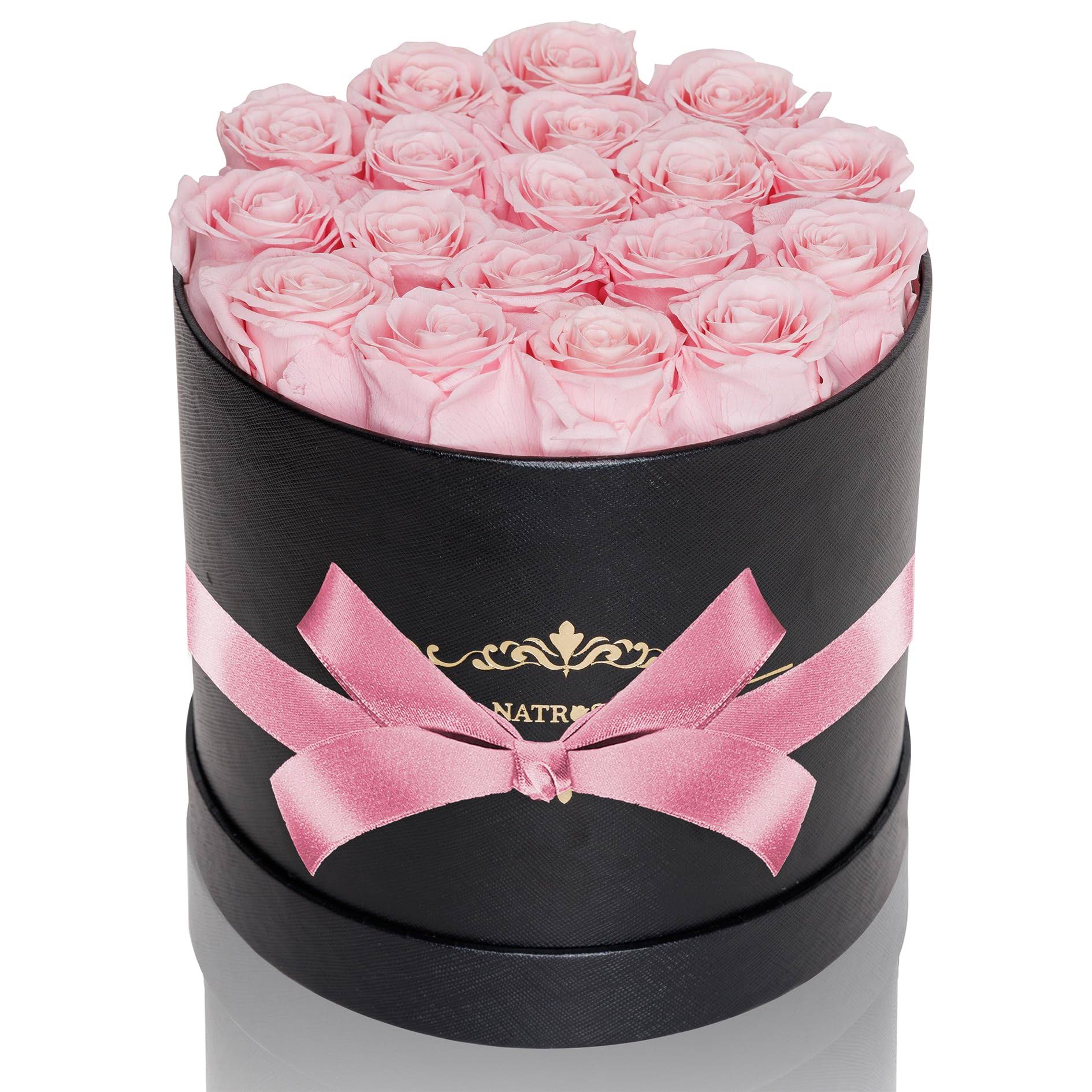 483585ba603da508002e6b152220d4d9f077f285f7a0a30b55d7a04eff641327.jpg NATROSES Handmade Preserved Roses in A Box, Long Lasting Pink Roses, Preserved Flowers Gifts for Her Valentines Day Gifts, Christmas, Mot - Image 1