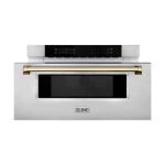 ZLINE Autograph Edition 30" 1.2 Cu. ft. Built-In Microwave Drawer Stainless Steel with Champagne Bronze Accents