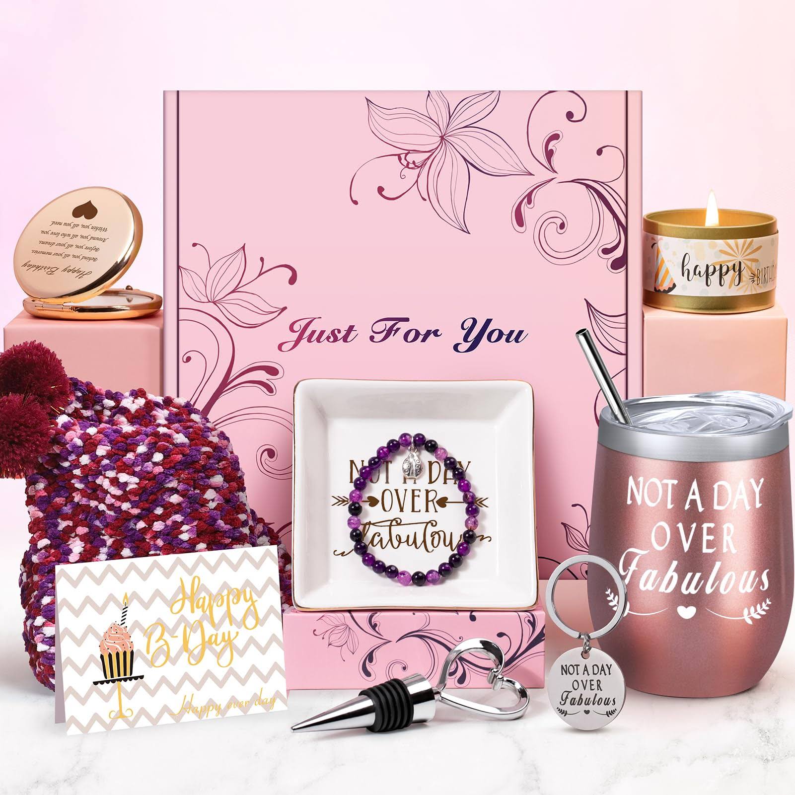 483de674bb4f1725f721ae405dd8834ba72f50c772c531bfed021d1553f8c60a.jpg Gumry Birthday Gifts for Women, Fabulous Gift Basket Tumbler Relaxation Gifts for Women,Happy Birthday Gifts for Her Women Friends Sister Mom-Unique - Image 1