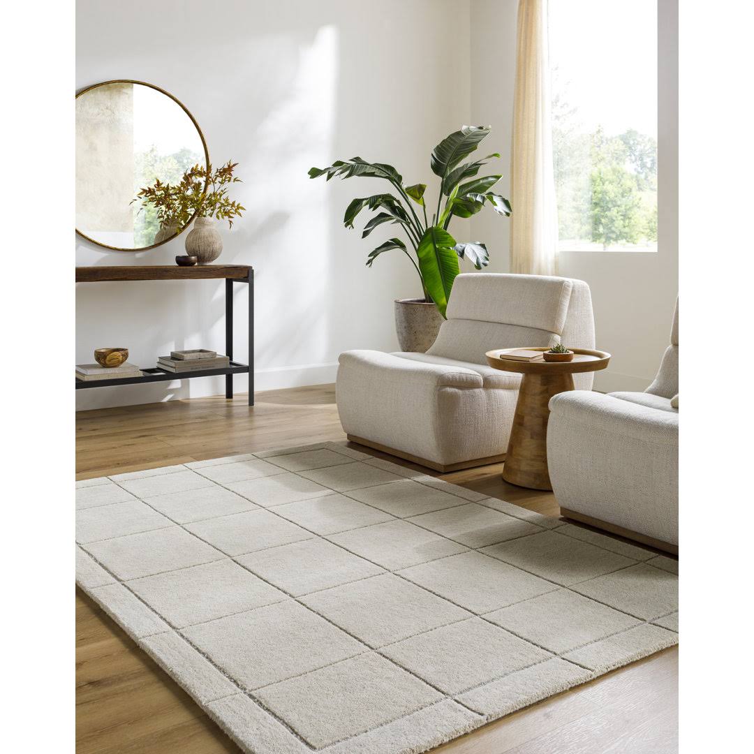 487115e530581c92b3aeec0eff0d868a1e48ba768f1b080fa7d5a85ff63e4c3f.jpg Mallory Pearl Hand Tufted Area Rug AllModern Rug Size: Rectangle 5' x 8' - Image 1