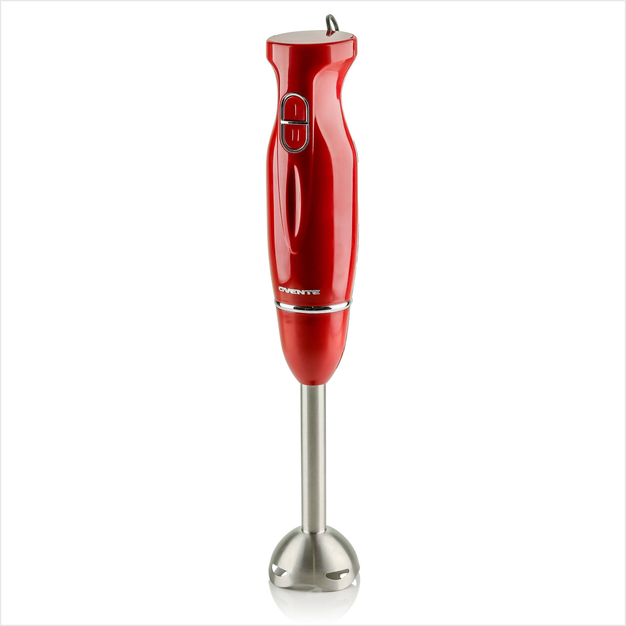 487a4421d8fc174ecbdba9f5b4e420643ecabff87a92c1dcc42a875e6fcb6390.jpg Ovente 2-Speed 300 Watt Electric Immersion Hand Blender ,Red - Image 1