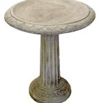 Traditional Column 27-in H Pre Aged Concrete Complete Birdbath