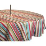 DII Summer Stripe Outdoor Tablecloth with Zipper 52" Round