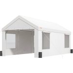 VEVOR Carport, Heavy Duty 10x20ft Car Canopy, Outdoor Garage Shelter with Removable Sidewalls, Roll-Up Ventilated Windows & Doors, UV Resistant