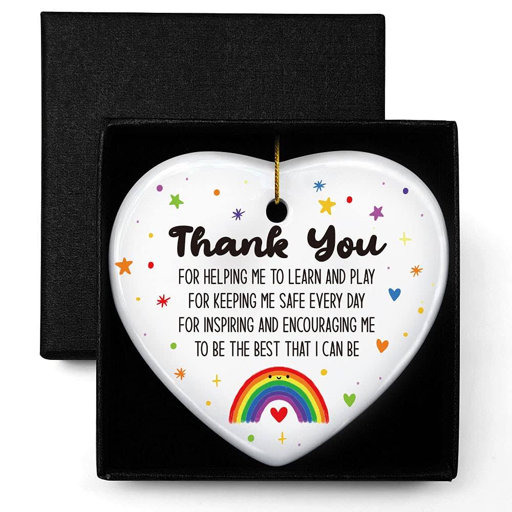 48c1546ea580b9cac119845bde22d3c8cf875038f0434f1ec6a53a8d3a9b9cf1.jpg Teacher Appreciation Gifts, Thank You Encouraging Me to Be The Best, Ornament Keepsake Sign Heart Plaque Gift for Teacher, Best Teacher Gift, Birthday - Image 1