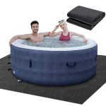 ZOMOFEW 99"x 99" Hot Tubs Mat, Above-Ground Pool Protector Mat,Water-Absorbent Hot Tub Flooring Protector,Anti-Slip and Waterproof Backing,Reusable