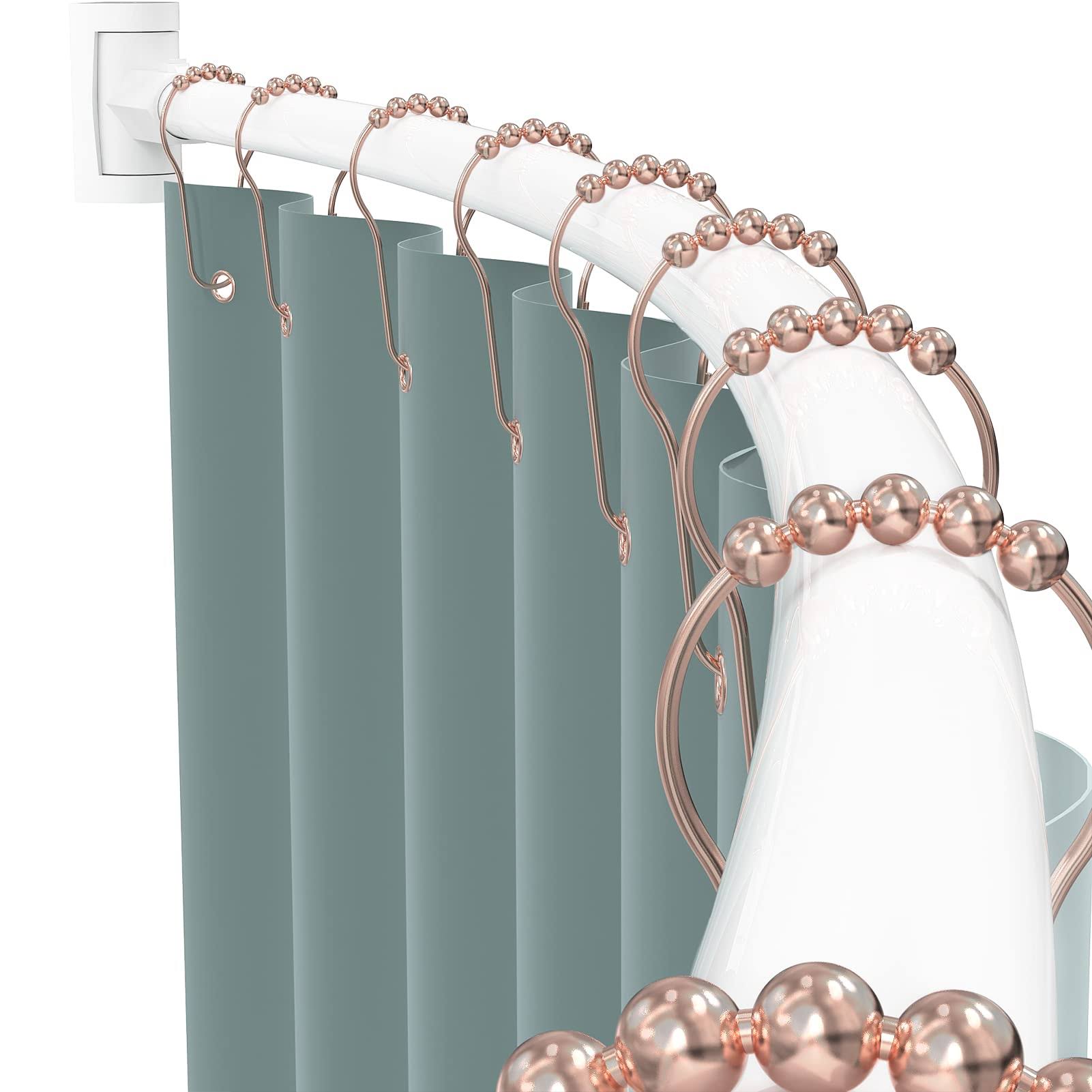 48ca8d09cb063c90055e598ea4172c88377f7eae00a11877ec9979529bbed3d4.jpg PrettyHome Adjustable Arched Curved Shower Curtain Rod Rustproof Expandable Aluminum Metal Shower Rod 38-72 Inches Telescoping Design Exquisite - Image 1