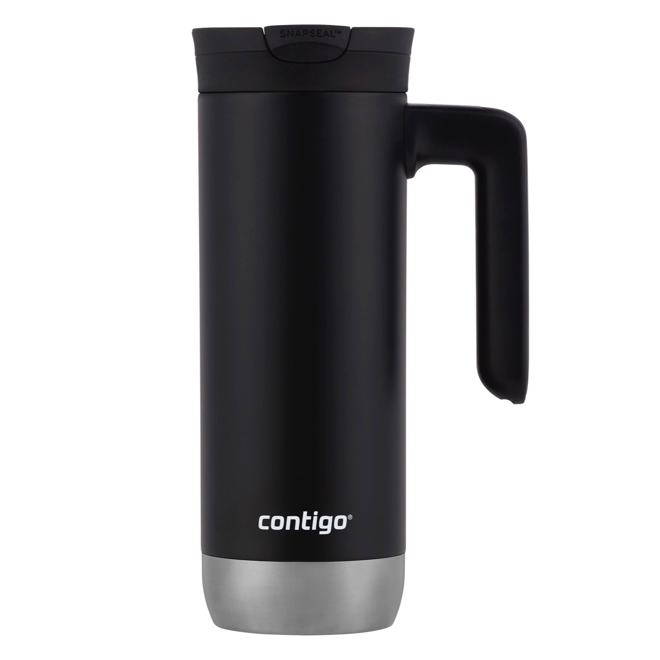 48e4653ca4a861a374a36f019aab2094ddc2e22a017117697f0d5613b5bc0cee.jpg Contigo Snapseal Technology Travel Mug, Superior Snapseal 2.0, Stainless Steel, Licorice, 20 Ounces - Image 1