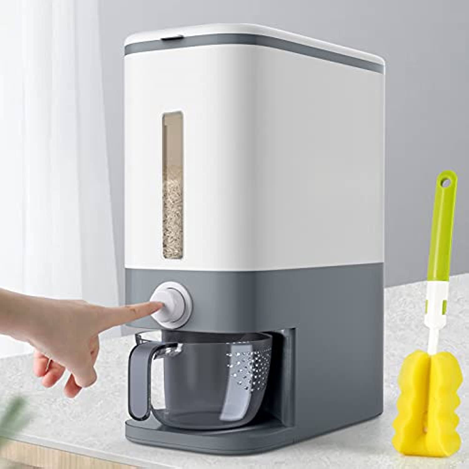 48eb7055da541cb78880270fa8bf081d52fdac9fe8b35a902f75d61eb71f06f6.jpg Cosyzone 25lbs Rice Dispenser, Large Grain Container Storage with Lid Measuring Cylinder Moisture Proof Household Cereal Dispenser Bucket for Kitchen - Image 1