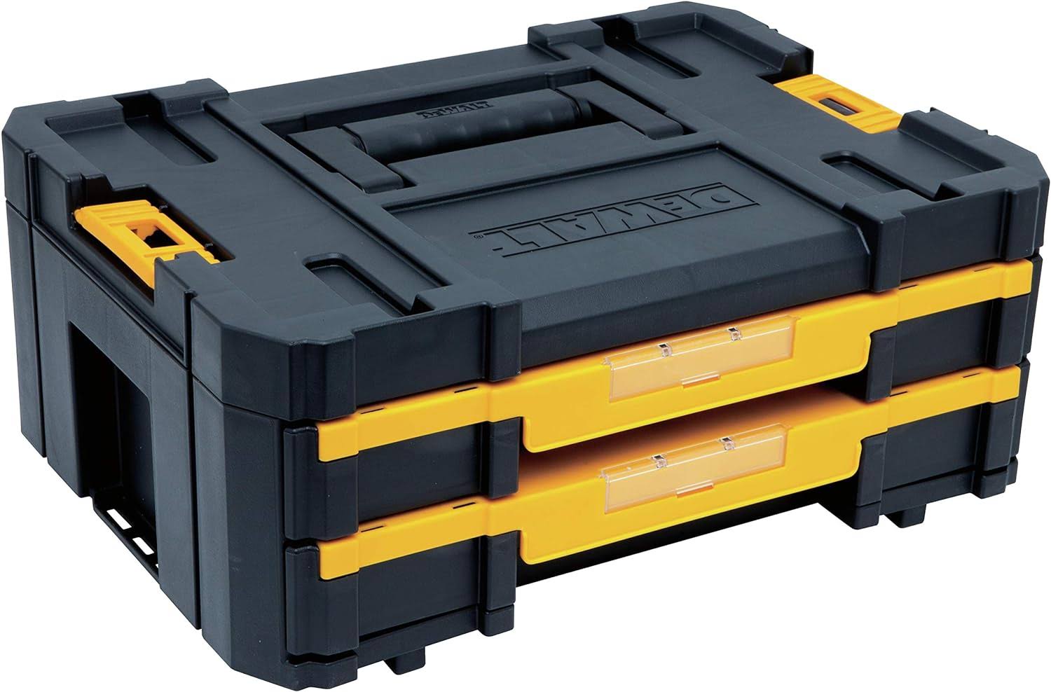 4910967ac7432cc11fce3c87261757ffb7485e0a97d8a64abbaa8e55e749a70b.jpg DeWalt Tstak Tool Storage Organizer, Double Drawers (dwst17804) - Image 1