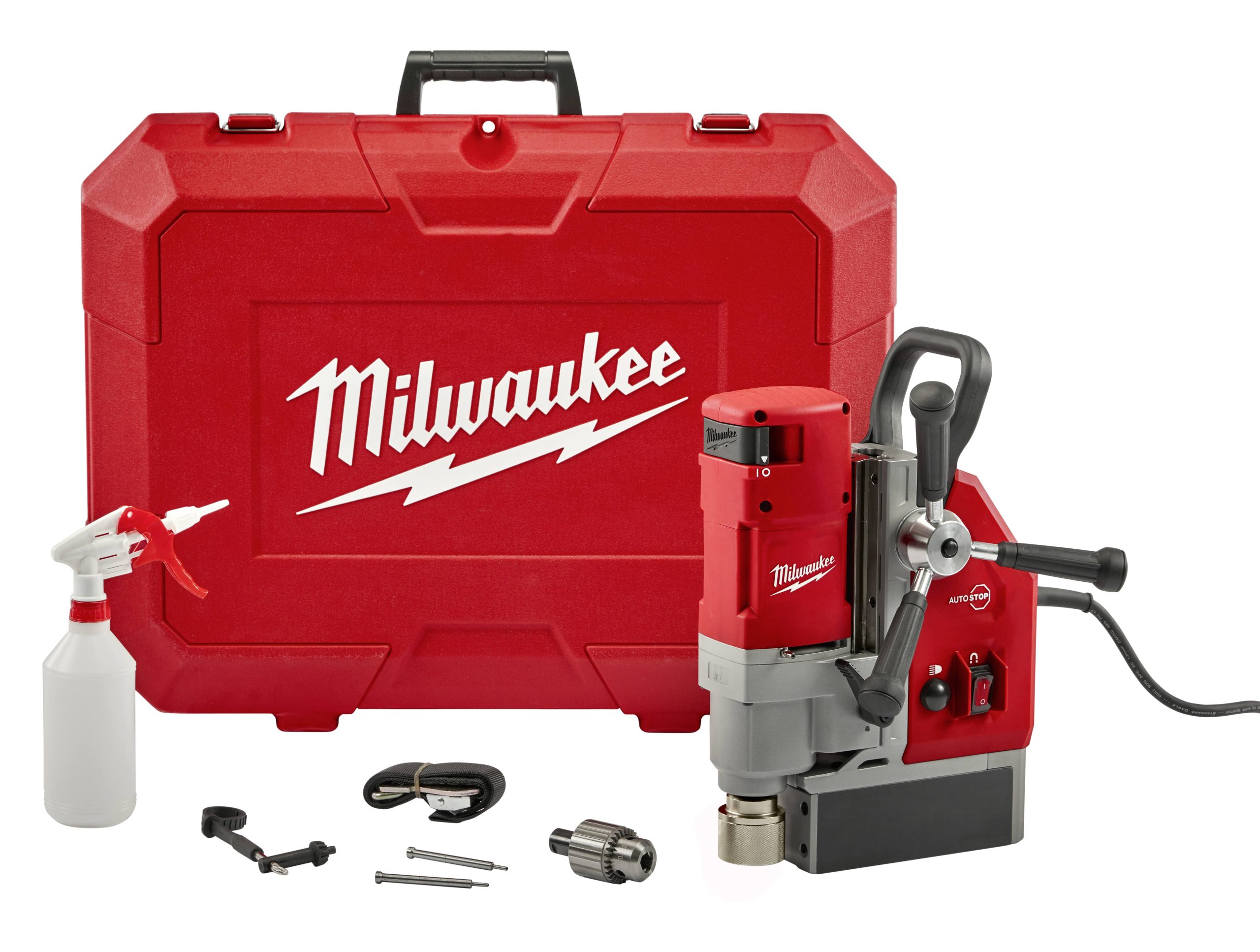 492656a053ba17f75743c45c28b6b381e6ff9bfc21267251bdf8e2ee9d079388.jpg Milwaukee 4272-21 1-5/8 in. Electromagnetic Drill Kit-Instock - Image 1