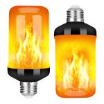 Y- Stop LED Flame Effect Fire Light Bulb - Upgraded 4 Modes Flickering Fire Halloween Decorations Lights - E26 Base Flame Bulb with Upside Down
