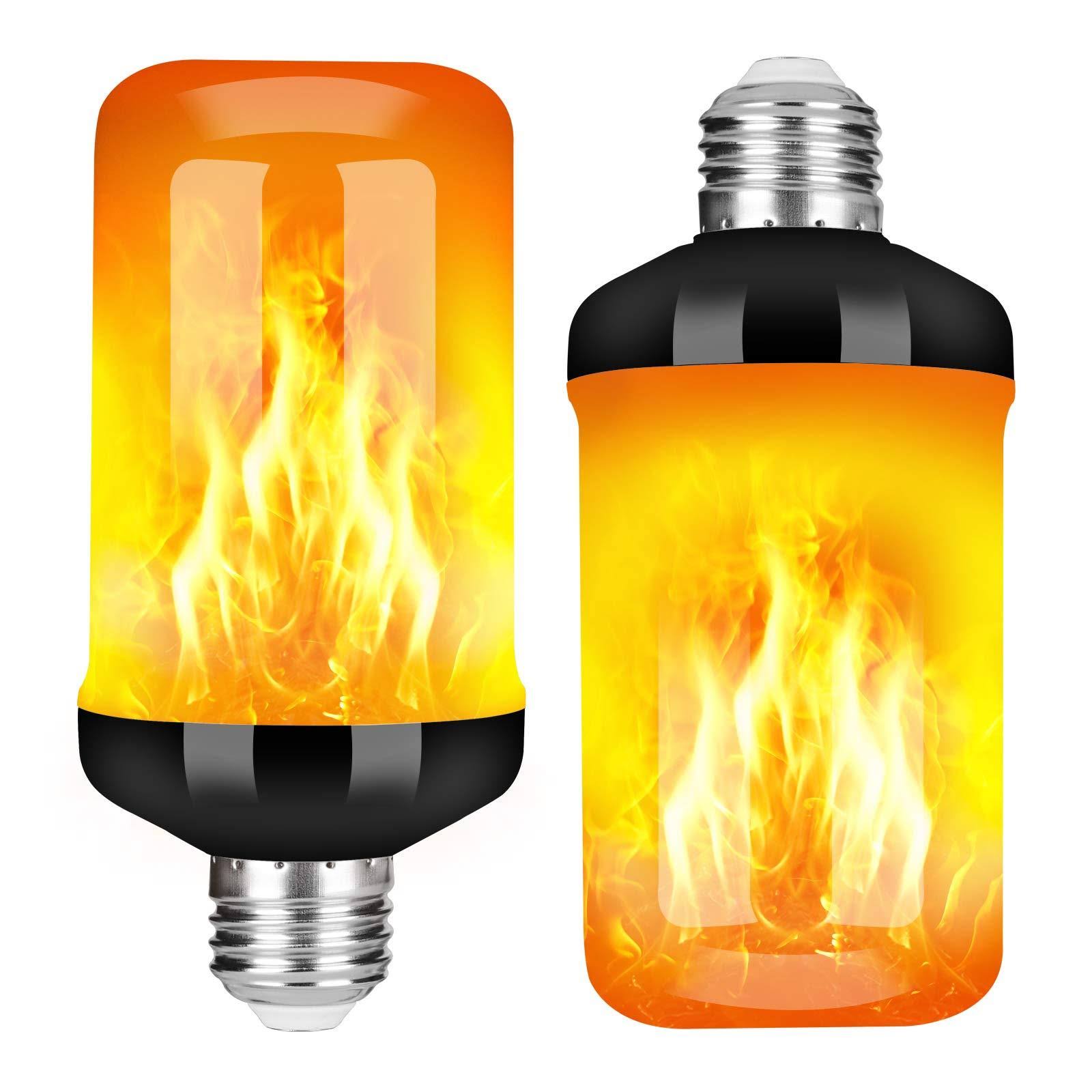 4945aaa19cae23e795534a0f03ed0b3725653a0d4c1ee7886006d4825469520d.jpg Y- Stop LED Flame Effect Fire Light Bulb - Upgraded 4 Modes Flickering Fire Halloween Decorations Lights - E26 Base Flame Bulb with Upside Down - Image 1