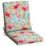 Mainstays 43 inch x 20 inch Multi-Color Floral Rectangle Outdoor Chair Cushion, 1 Piece, Size: 20 x 43