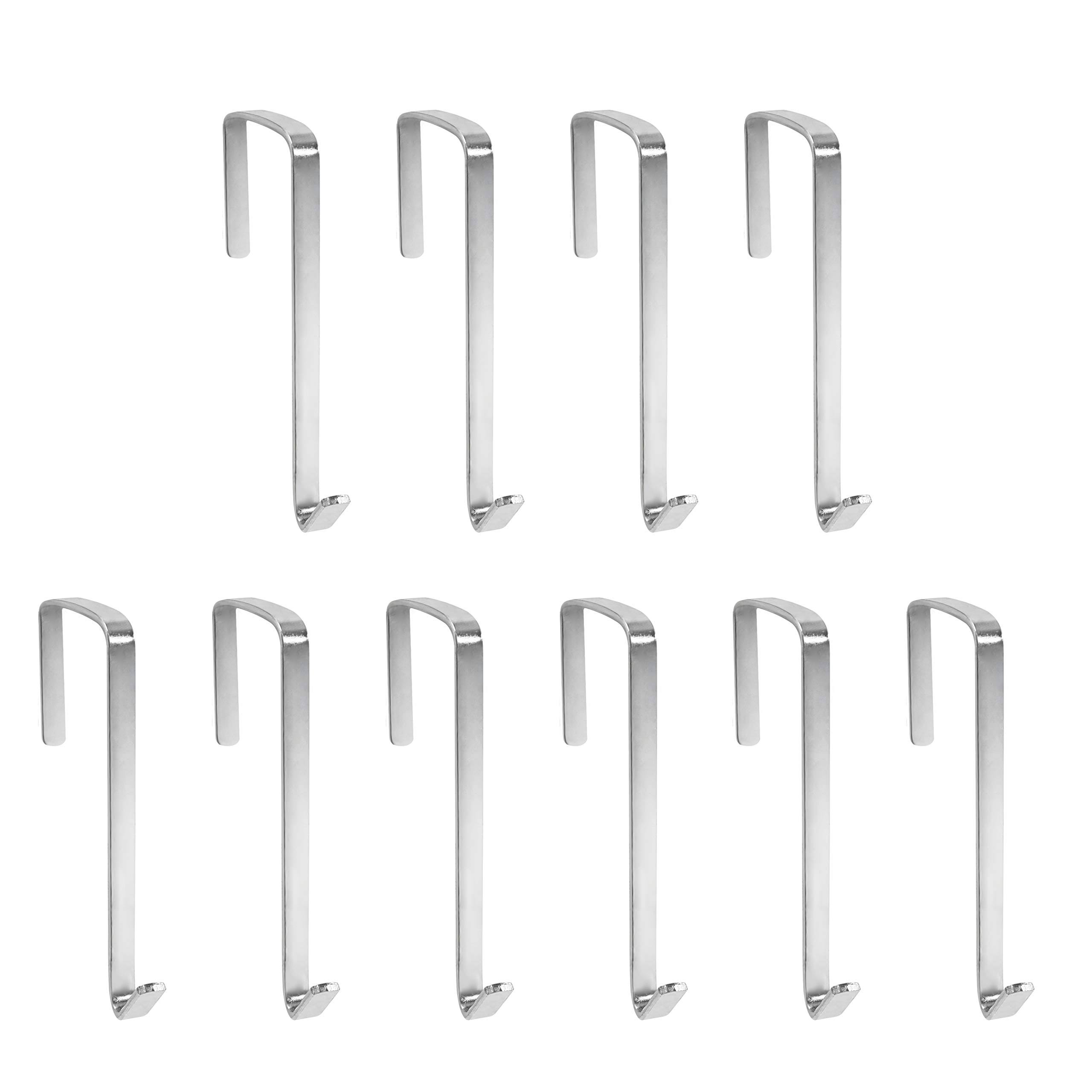 4974de8c90696e4924cec8a9eea2bb1ed30f6e56182459d674388e79f338b1c0.jpg Vantasii 10 Pack Over The Door Metal Hook Hanger to Fit Interior Doors with Thickness from 1.65" - Image 1