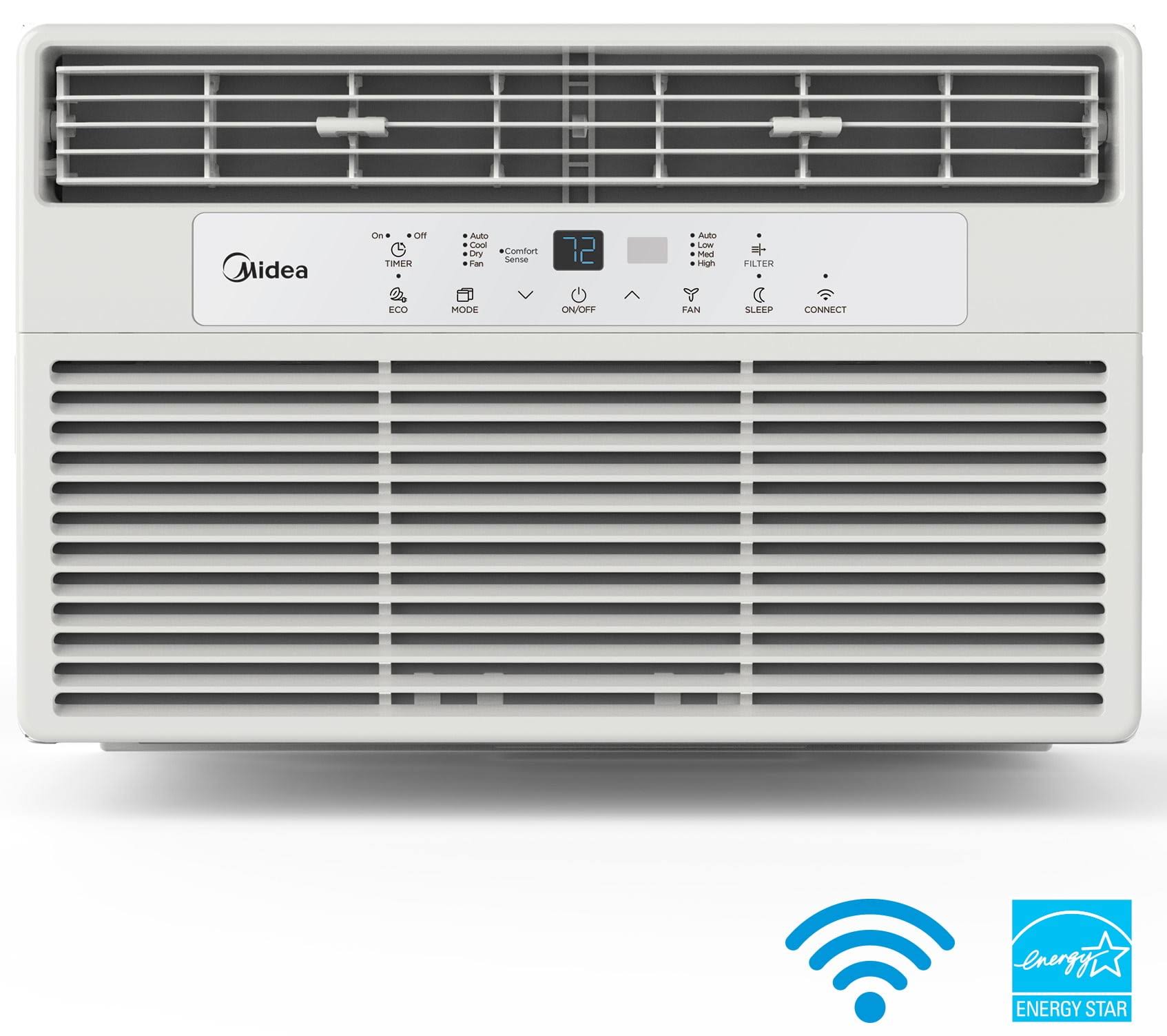 49854f8a8329030a35320ffcc5f8e4d3edd73825a760afee07cd897b2035b9fc.jpg Midea 8,000 BTU 115V Smart Window Air Conditioner with Comfort Sense Remote, Covers Up to 350 sq. ft., White, Maw08s1wwt - Image 1