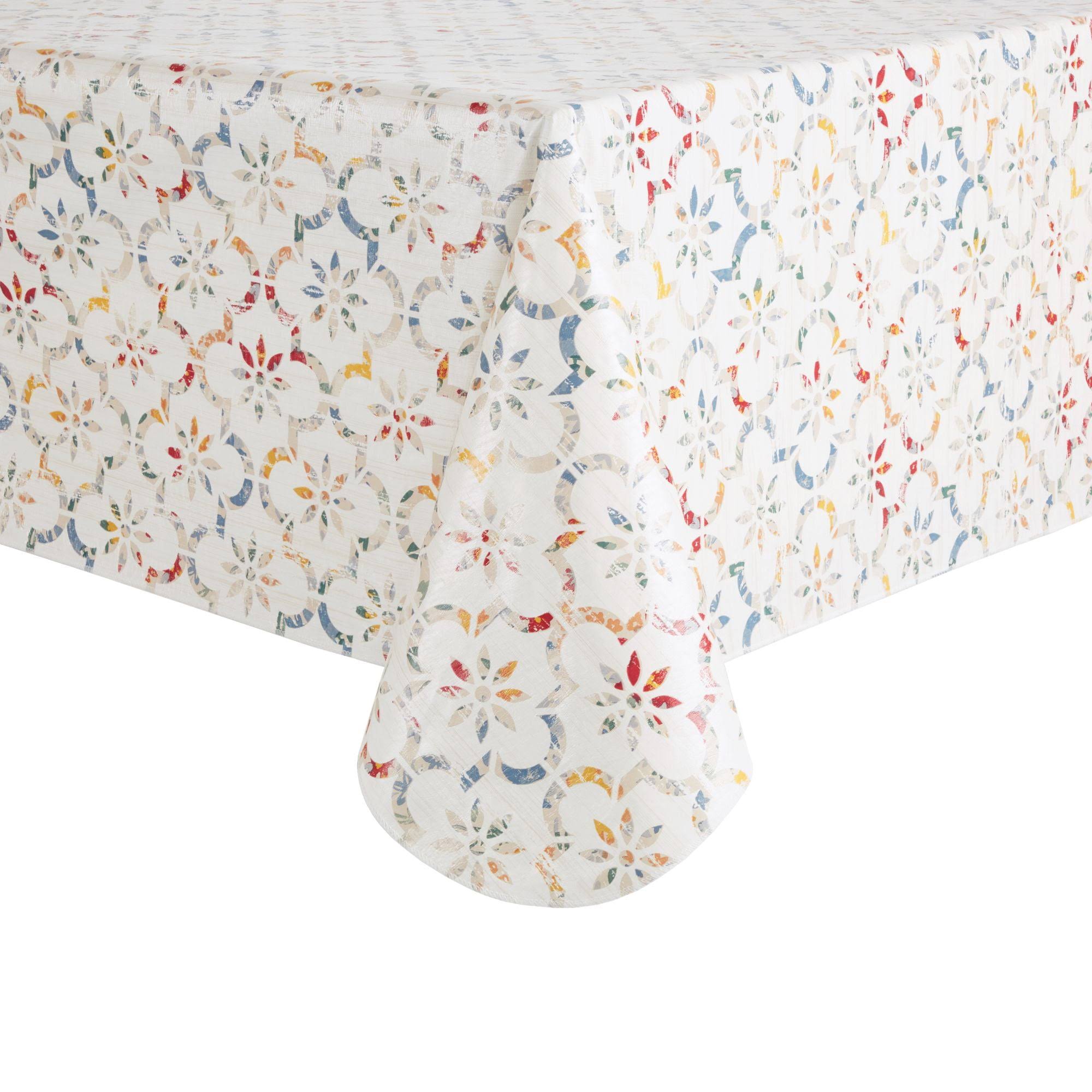 498b6af2d3f542eba7a439396688e2b580ede3a632fe4872f045ff2304295746.jpg Mainstays Rectangle Herringbone Tablecloth - Black - 60 x 102 in - Image 1