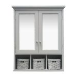 Allen + Roth 24.75-in x 30.25-in x 7-in Grey Bathroom Wall Cabinet