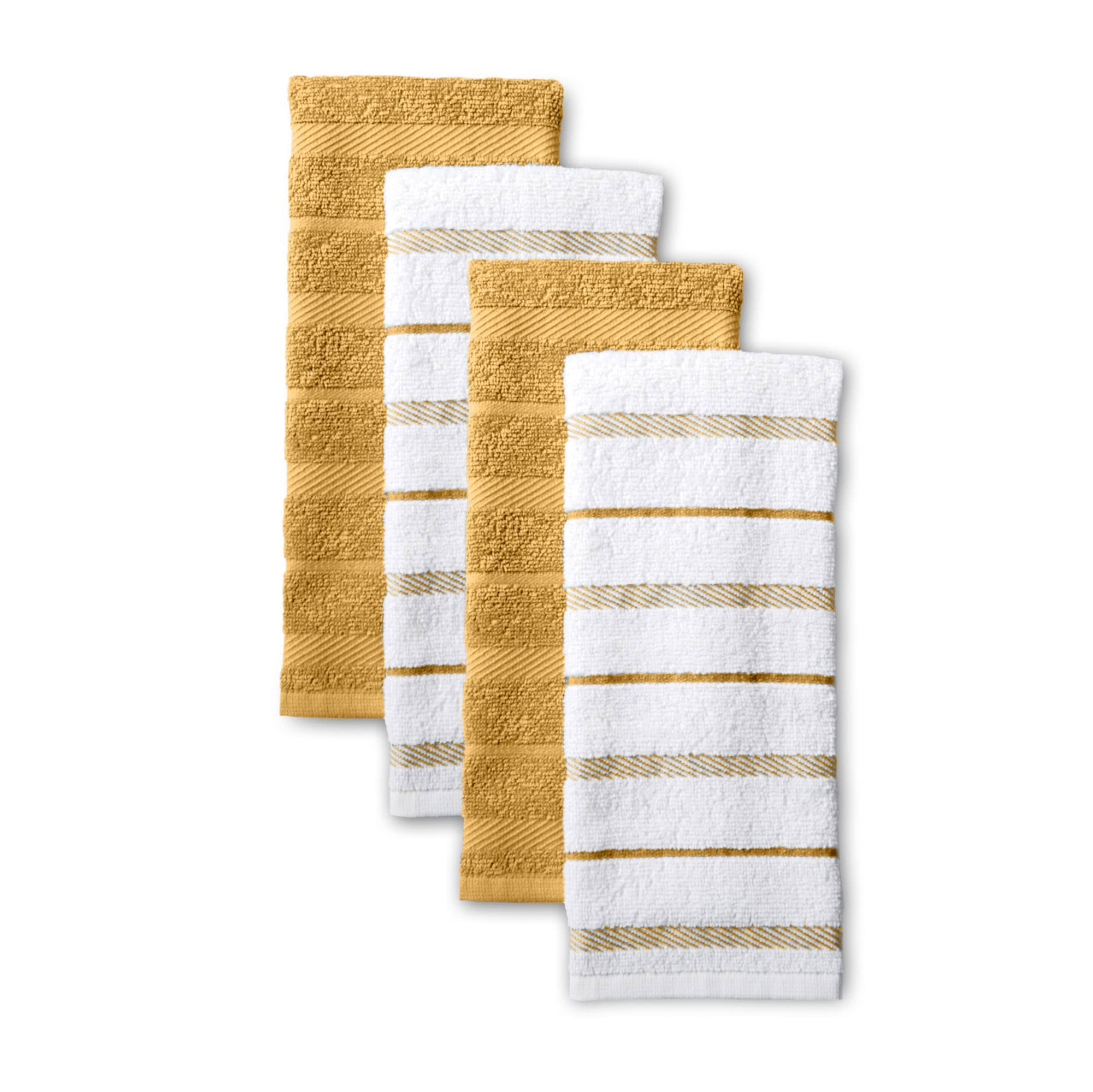49947575abab5f3d7706341785a81ca585e2e8727d4d84113eda8fc2115113e0.jpg KitchenAid Albany Kitchen Towel Set, Set of 4, Orange Sorbet - Image 1