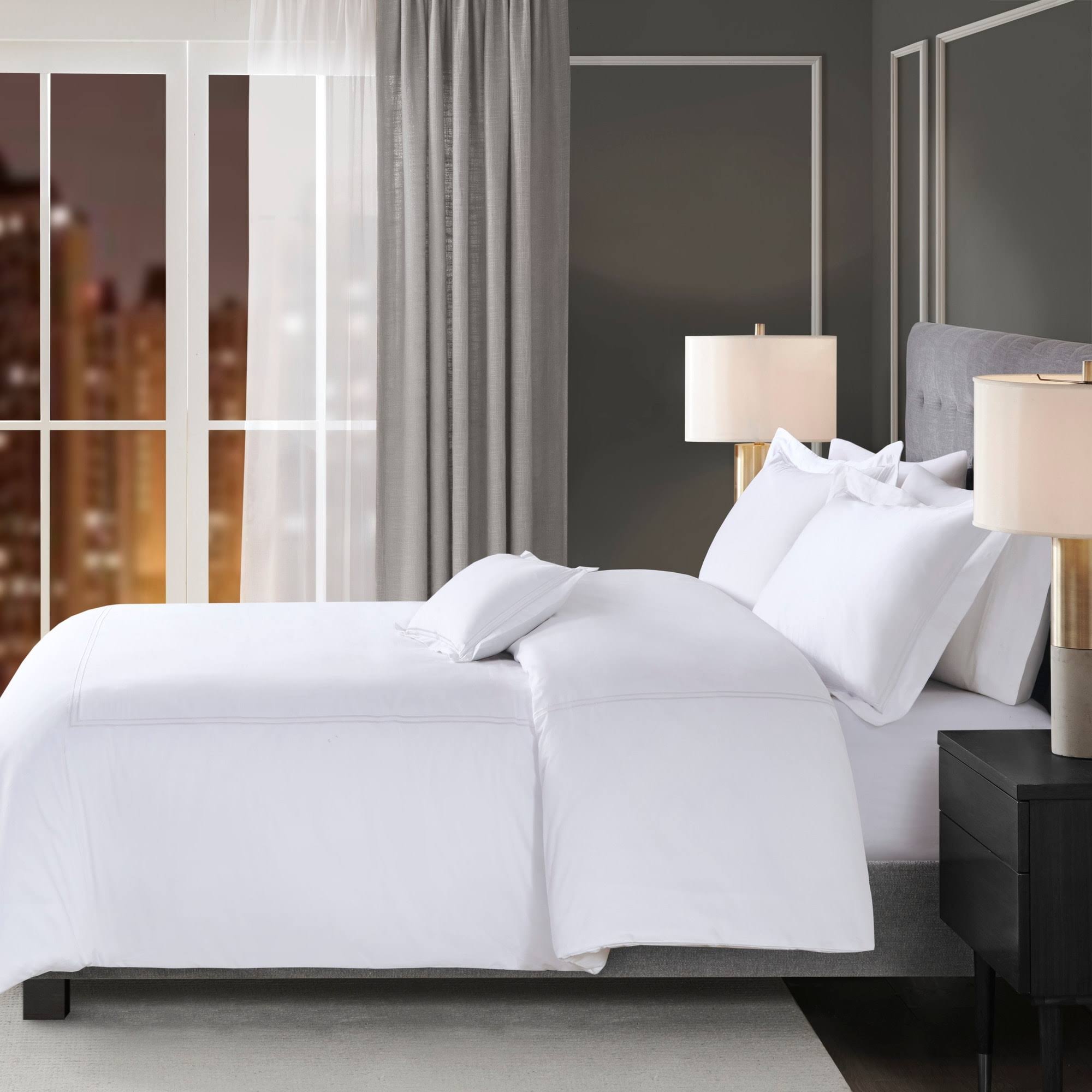49d21ca49394f6026c13a8b99dc7ba8c8b162396b52928bb3586dd0d1ceb485b.jpg Madison Park Signature 100% Cotton Sateen Embroidered Comforter Set - Image 1