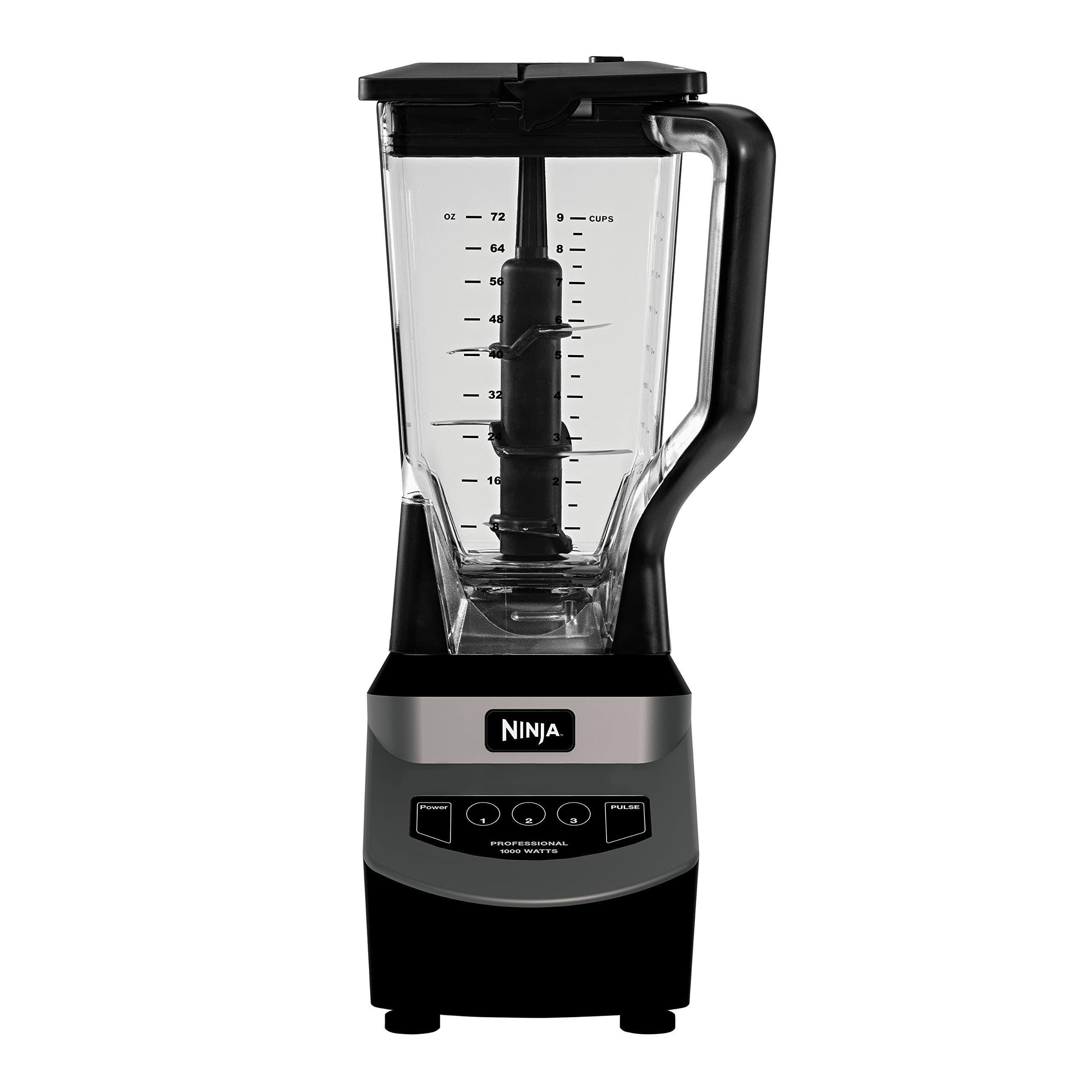 49eb18ae4d2629507e12b30619782696d497263c359705b4c1b1419459949d0d.jpg Ninja NJ601AMZ Professional Blender with 1000-Watt Motor & 72 oz Dishwasher-Safe Total Crushing Pitcher for Smoothies, Shakes & Frozen Drinks, Black - Image 1