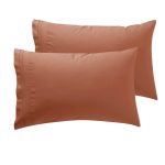 Nestl Luxury Soft Microfiber King Size Pillowcases, Set of 2, Rust