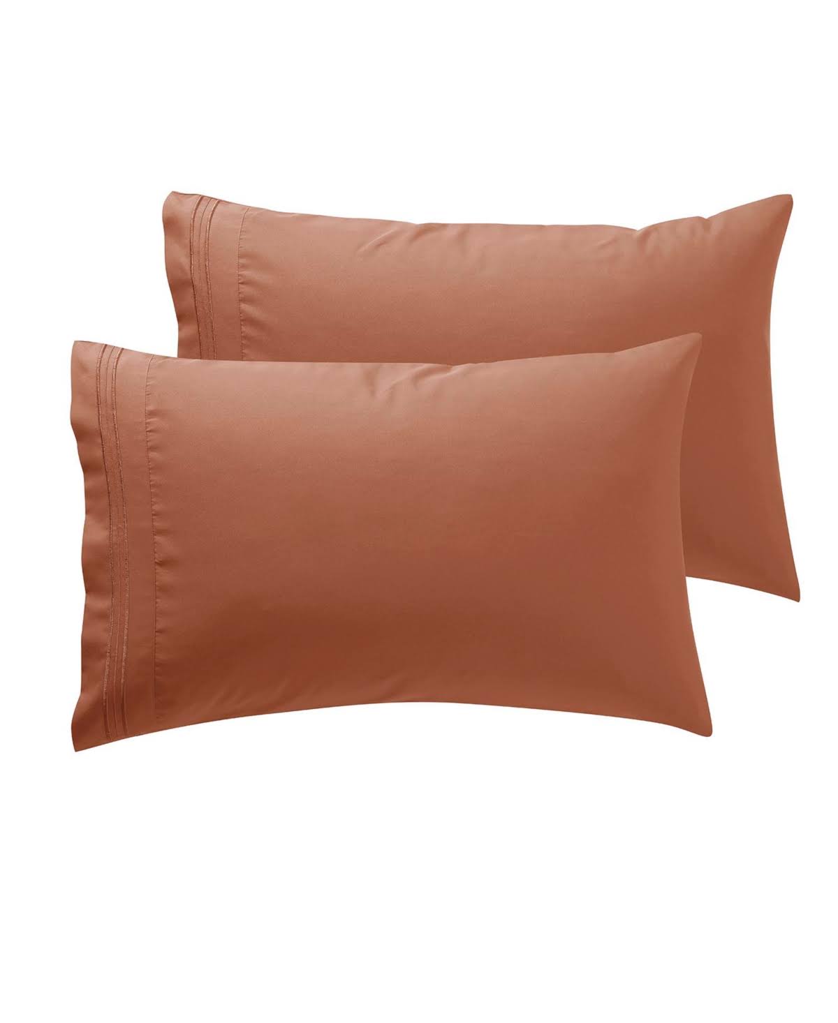49faee9f2ace991741e16a0a14f80115a98dd1e70f96f7cd34d98a86cc0da7a2.jpg Nestl Luxury Soft Microfiber King Size Pillowcases, Set of 2, Rust - Image 1