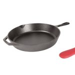 Lodge L10SK3ASHH41B Pre-Seasoned Cast Iron Skillet, Black, 12" D