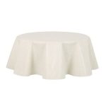 Mainstays Herringbone Peva Tablecloth, Beige, 70 inch Round, Available in Various Sizes and Colors