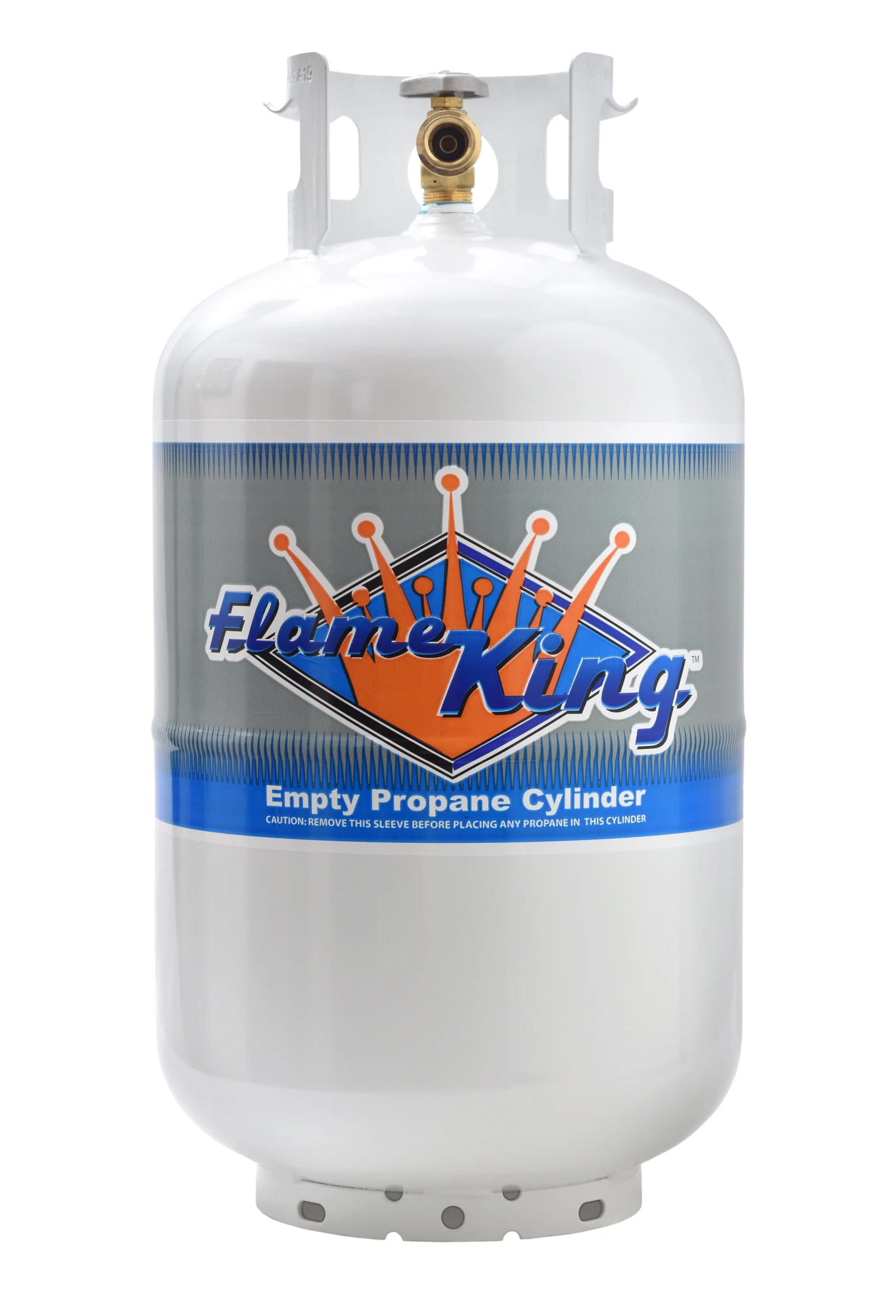 Flame King 30 lb LP Cylinder Propane Tank with Type 1 Overfill Protection Device Valve (Ships Empty)