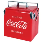 Coca - Cola Retro Portable Ice Chest Cooler with Bottle Opener 13 L (14 Qt), 18 Can Capacity, Red Vintage Style Ice Bucket for Camping, Beach, Picnic, RV, Bbqs, Tailgating, Fishing