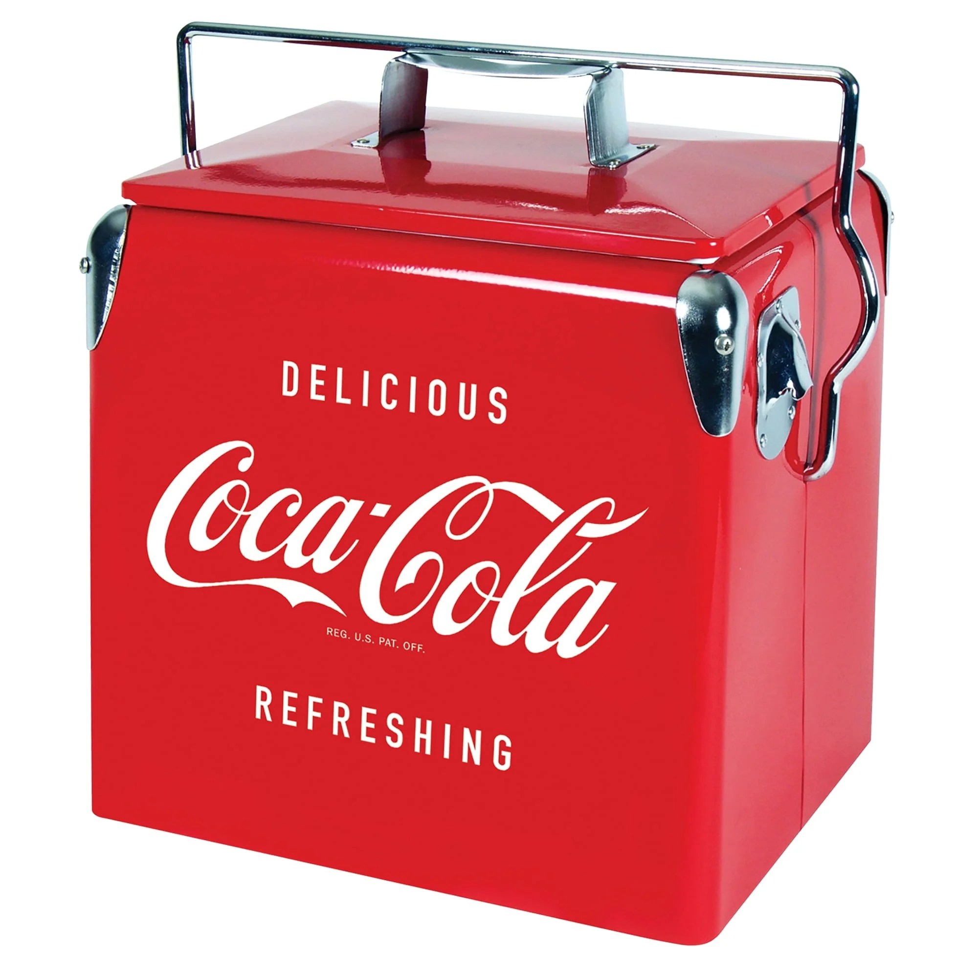 4a34a5f47107df193aaa1b836d1d5c4a595bc0bd95d4f3b144a1622aeab17b8e.webp Coca - Cola Retro Portable Ice Chest Cooler with Bottle Opener 13 L (14 Qt), 18 Can Capacity, Red Vintage Style Ice Bucket for Camping, Beach, Picnic, RV, Bbqs, Tailgating, Fishing - Image 1