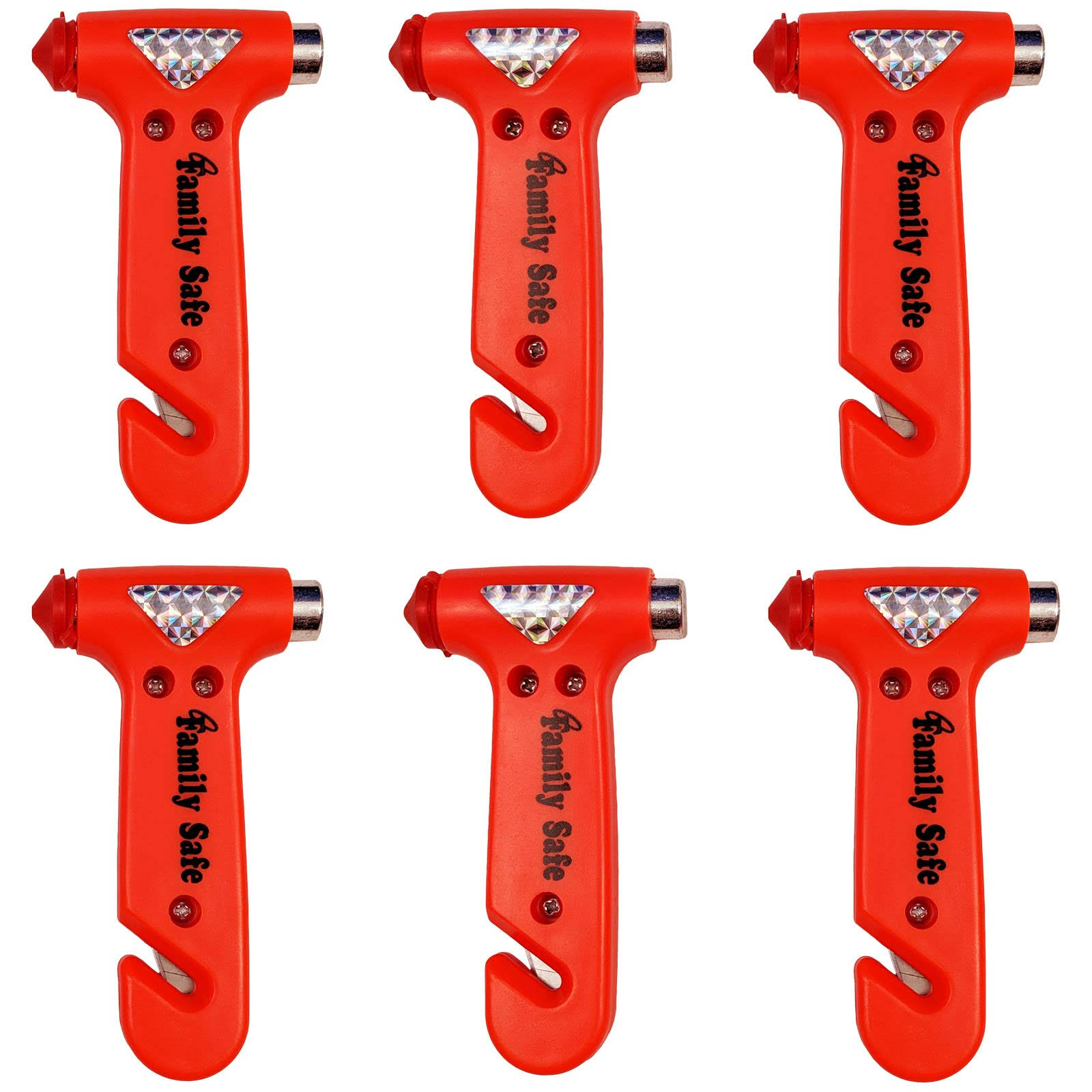 4a8d3a03134dbc88e0de6e8f914b995b7474354027d625243bcacd49dc46f15e.jpg 6 Pack Seatbelt Cutter Window Breaker Emergency Escape Multi Tool - Image 1