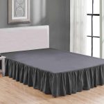Sheets & Beyond Wrap Around Solid Microfiber Luxury Hotel Quality Fabric Bedroom Gathered Ruffled Bedding Bed Skirt 14 inch Drop