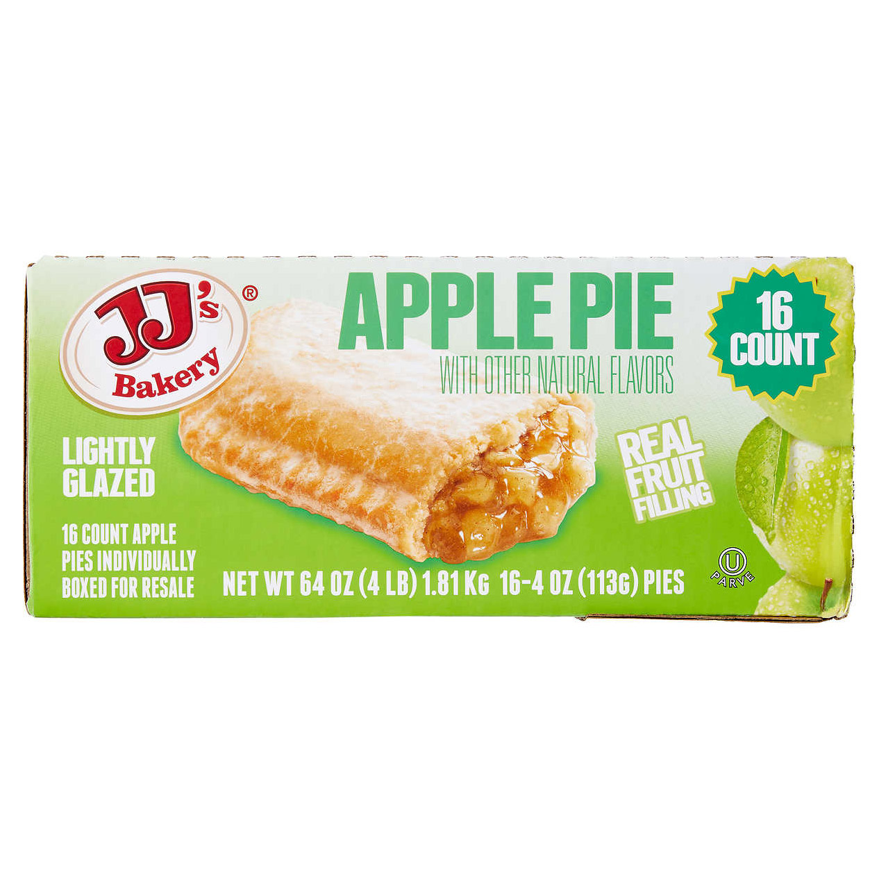 4a9f23f12b6e99cda163184f62bba9d6336866d8e84f528d3aa88e5b7325a83d.jpg Jj'S Bakery, Lightly Glazed Apple Pie, 4 oz, 16 - Count - Image 1