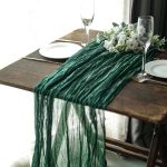 Efavormart 10ft Hunter Emerald Cheesecloth Table Runner, Gauze Fabric Boho Wedding Arbor Decor, Size: Large, Green