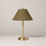 23" Plaid Shade Metal Table Lamp Brass/Green - Hearth & Hand with Magnolia