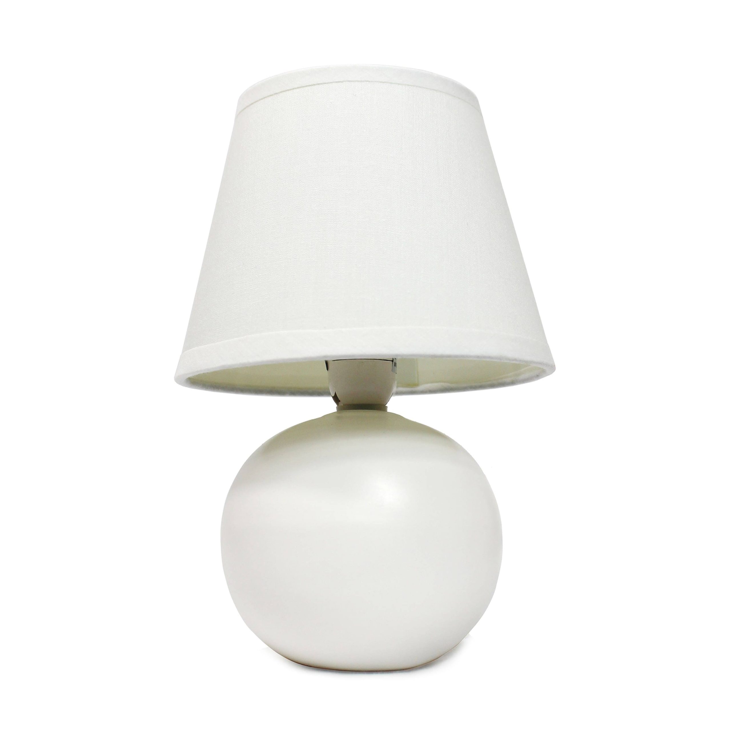 4b2a47c3bee4586fc08d24c69a2b314f645bd8730e5b314ae6f0bcab8819c4f9.jpg Simple Designs Mini Ceramic Globe Table Lamp - Off White - Image 1