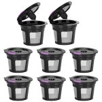 MaxRona Reusable K Cups for Keurig 2.0&1.0, 8 Packs Universal Refillable K Cups Coffee Filter, BPA-Free K Cup Reusable Fits Most Keurig K-Cup Brewers