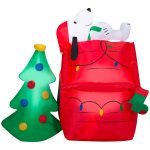 Snoopy Scene Airblown Inflatable Christmas Tree Yard Decoration - 4.5
