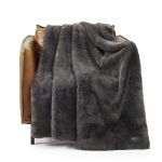 UGG Euphoria Faux Fur Throw Blanket - Charcoal  50" x 70"