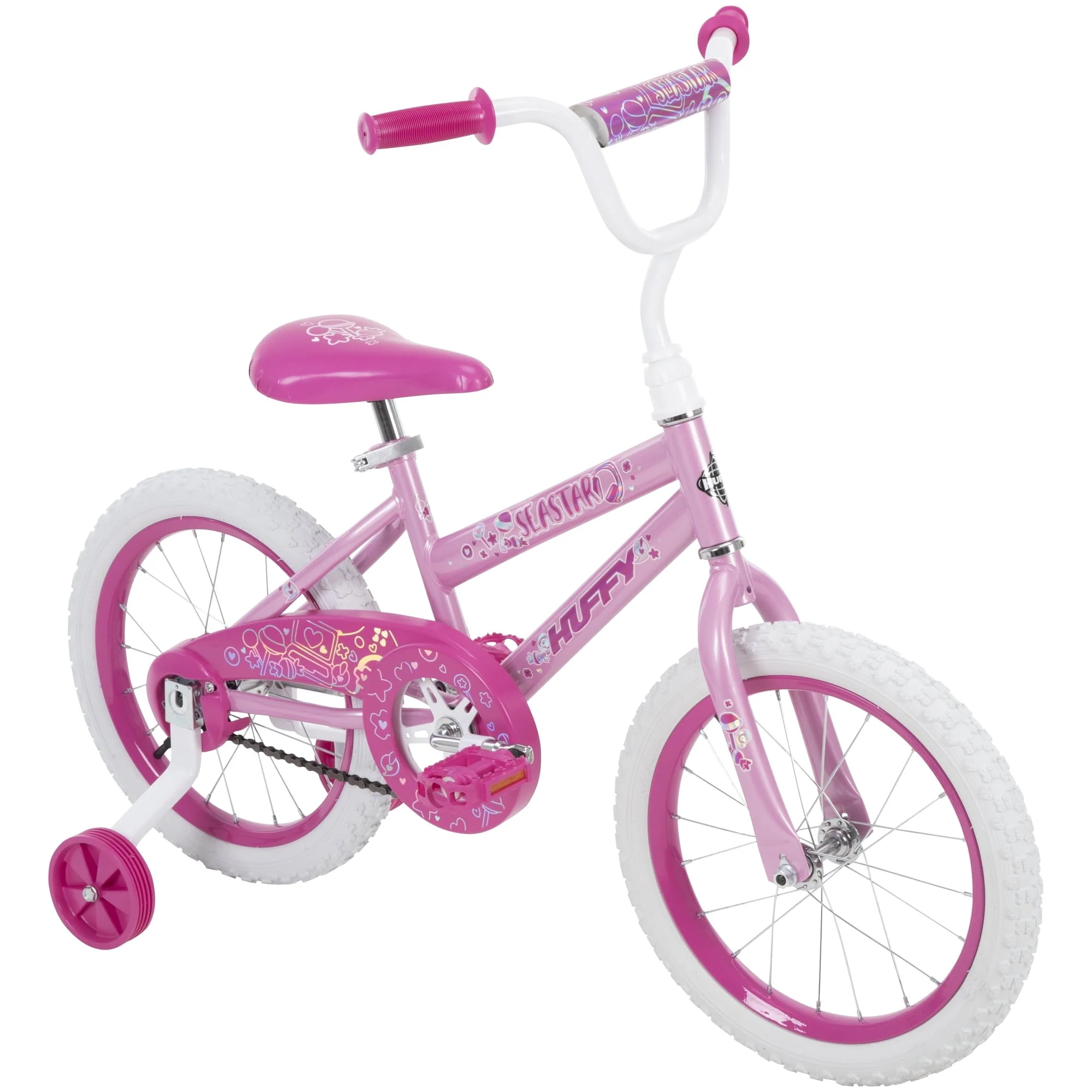 4b569d5e5953b73473caf85ec14711d316ea3042b7e7998c2870e255109a29f1.webp Huffy 16 in Sea Star Girl'S Bike, Pink Bubble Gum - Image 1