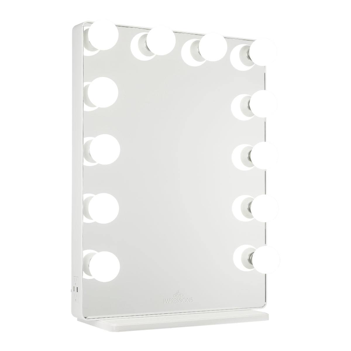 4b77d420f8e4dbadde9d505e2c27d7abfc05986ad4779caf00049e1aaaec50ab.jpg Hollywood Glow XL 2.0 Vanity Mirror in Glossy White | 23 x 9.5 x 32.25 in | Impressions Vanity Co. | Aluminum/Glass - Image 1