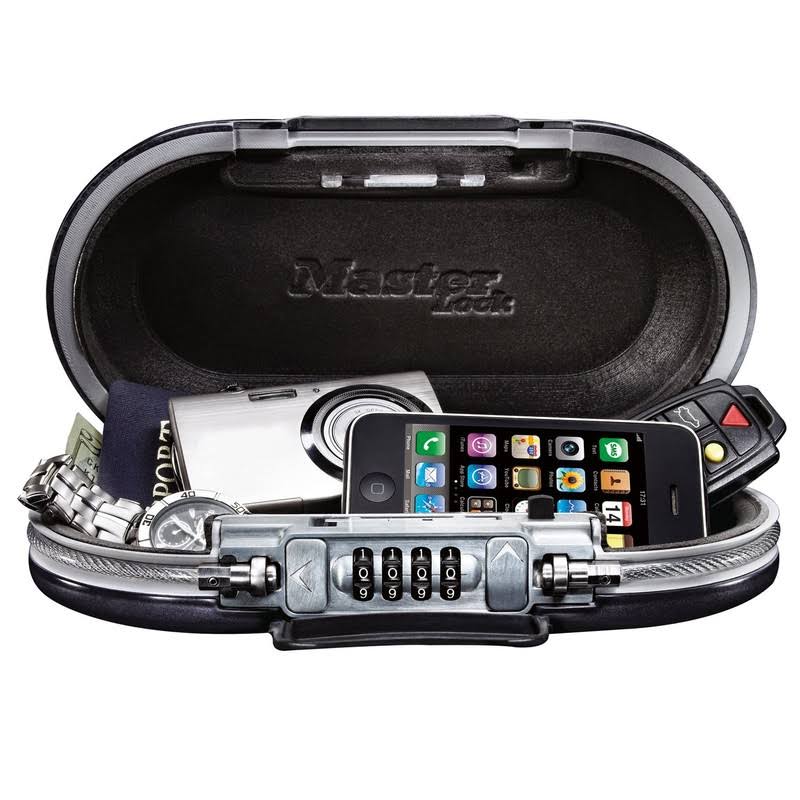 4b7b3ea1abcada540f96f13c5706feb0e7e61be761daaea92607394d2f1f5a0b.jpg Master Lock Portable Small Lock Box, Set Your Own Combination Lock Portable Safe, Personal Travel Safe - Image 1